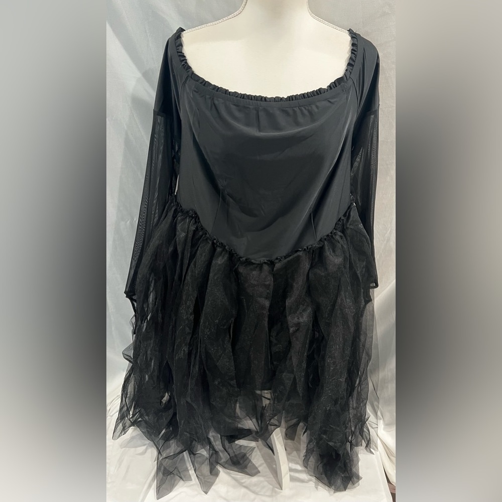 NWT-Torrid/black Halloween costume hi-low off the shoulder tulle dress size 3X - Picture 5 of 12
